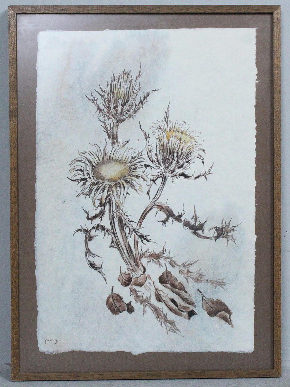 Unknown artist, mixed media on paper. “Thistles”.