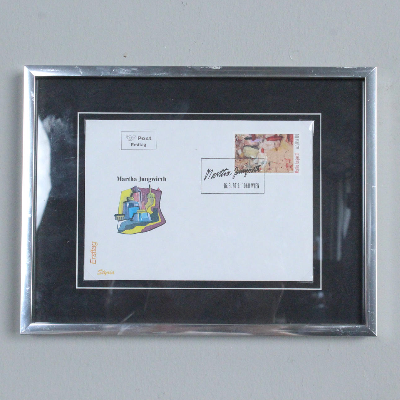 JUNGWIRTH, MARTHA. First day, mail. “Untitled”, framed.
