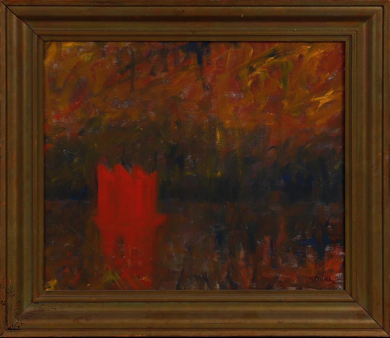 HANS STRIDH. Composition, oil on canvas, signed.