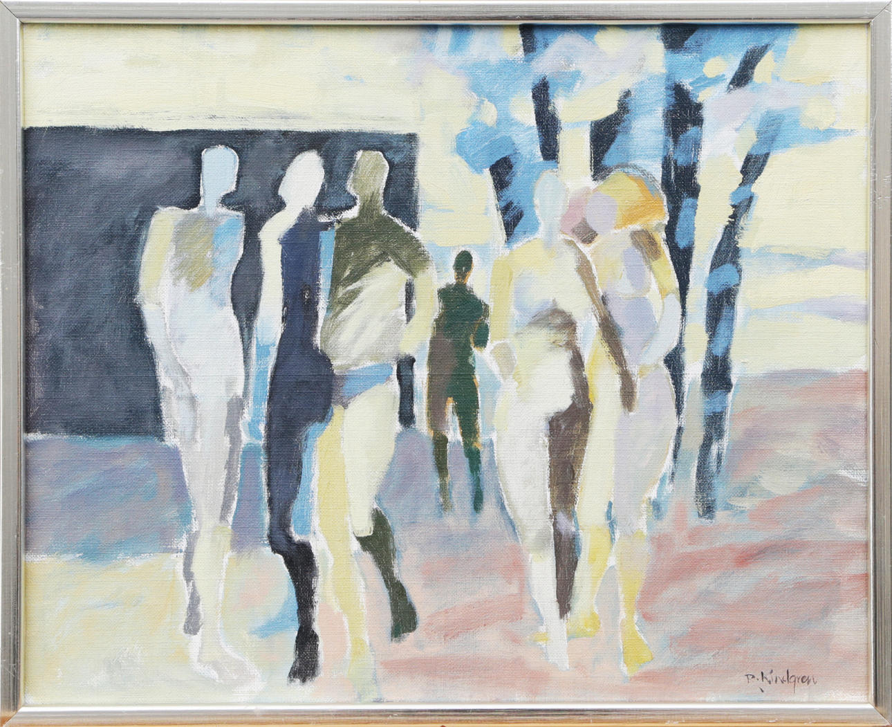 OIDENTIFIERAD KONSTNÄR. OIL, on panel, signed P Lindgren.