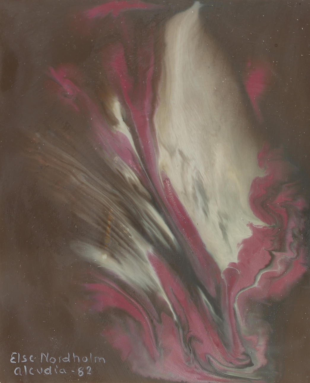 ELSE NORDHOLM. Composition, mixed media, signed -Alcudia -82.