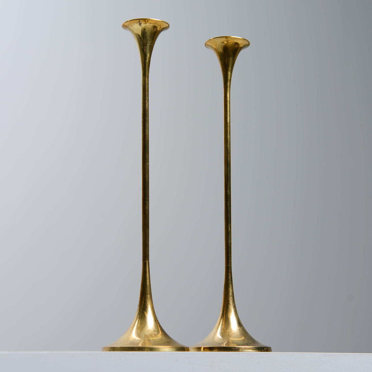 LJUSSTAKAR, 2 st, Mässing, Gnosjö, 1900-tal.