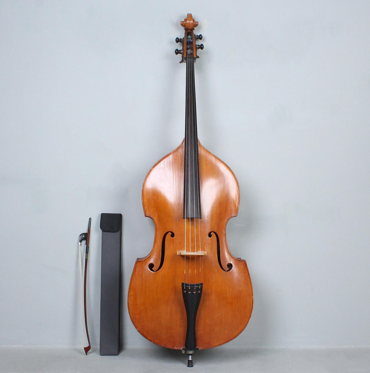 double bass with bow.
