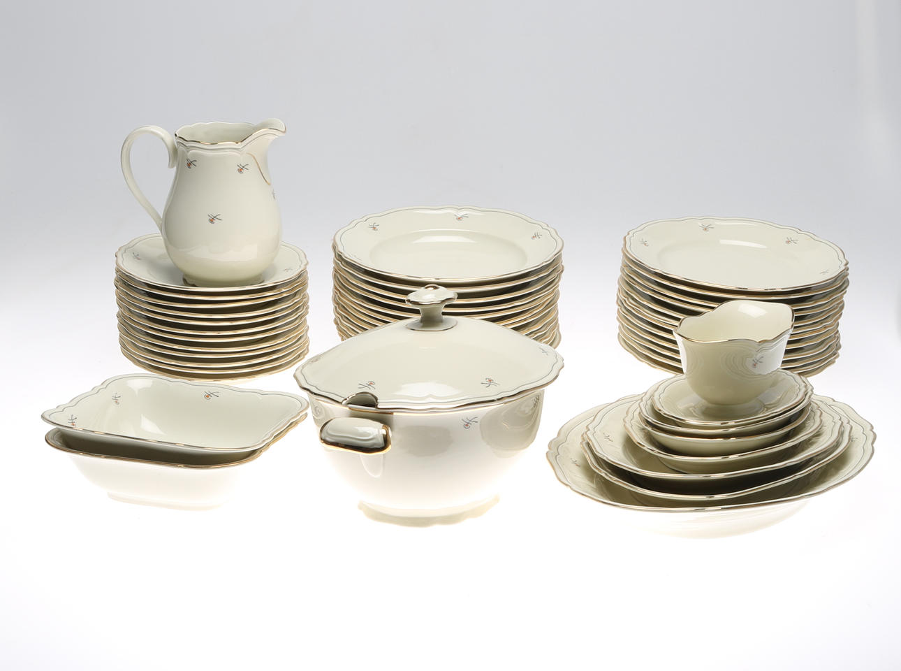 MATSERVIS, 47 delar, porslin, Hackefors, 1930/40-tal.