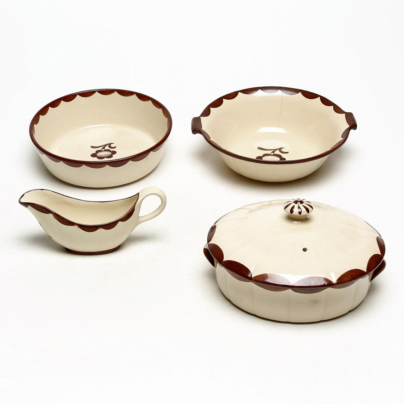 4 ceramic TABLEWARE PARTS, Gustavsberg, Pyro.