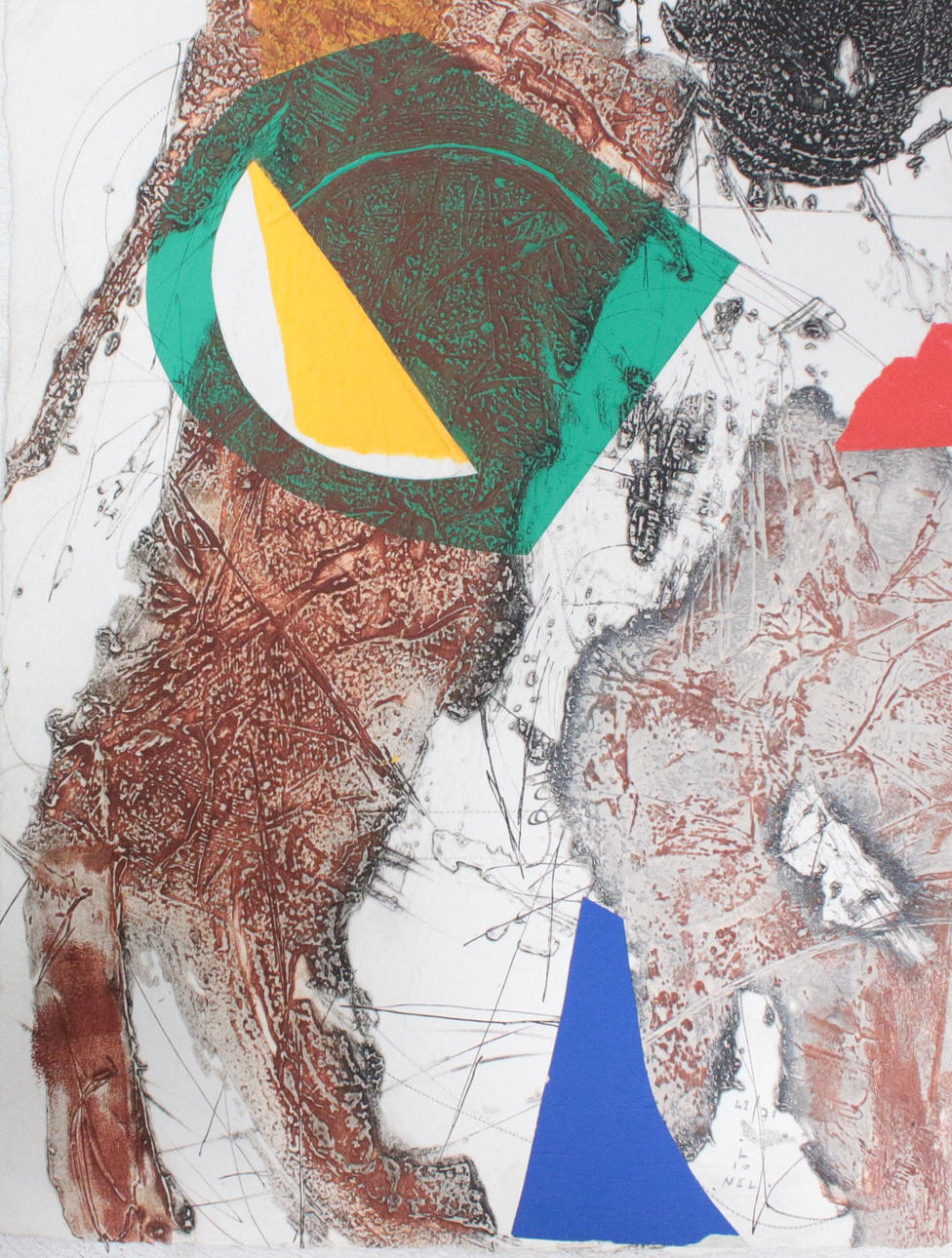 LIONEL (1949-2020). Carborundo sobre papel, «composición de color» limitada.