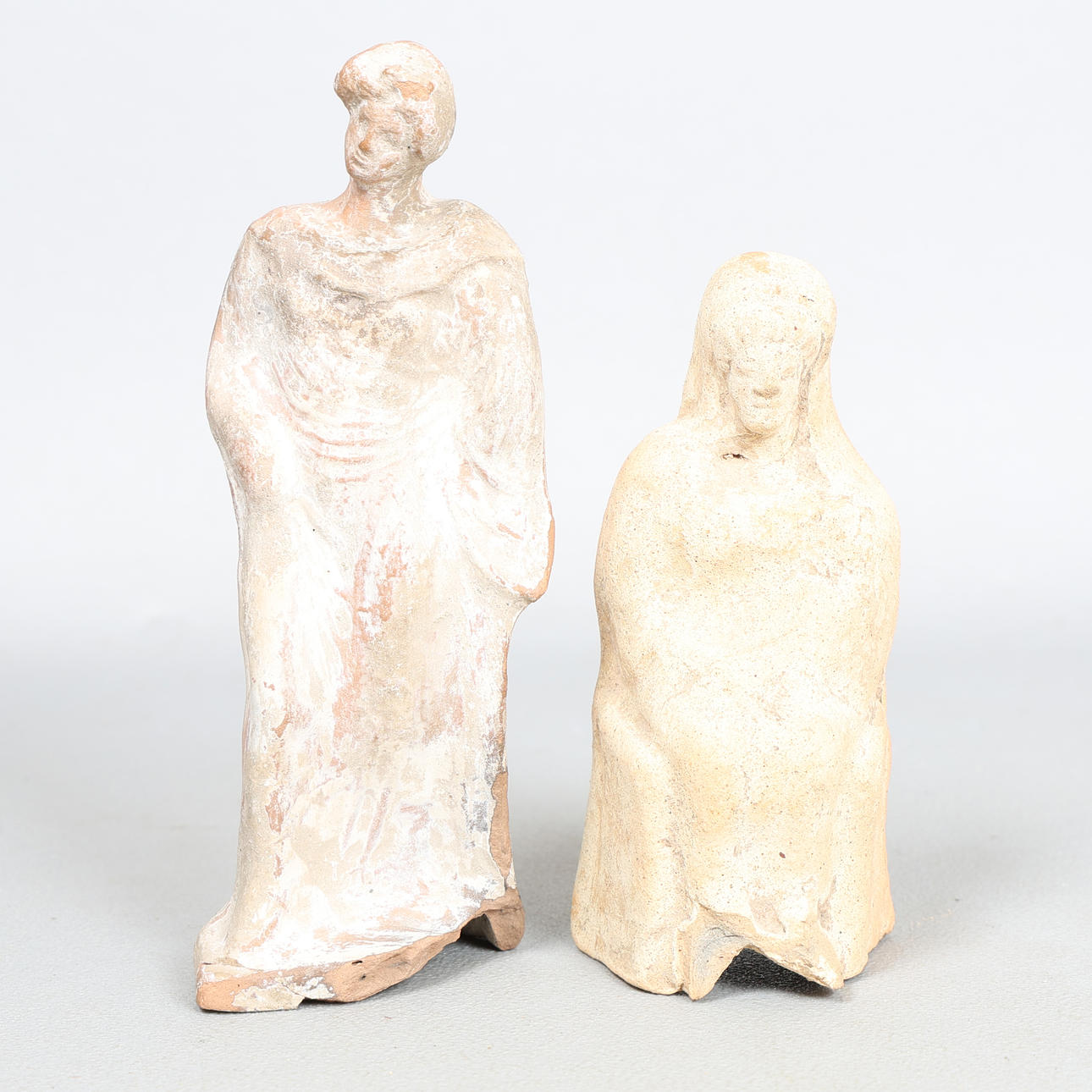 TWO GREEK ANCIENT HELLENISTIC FIGURES (2).