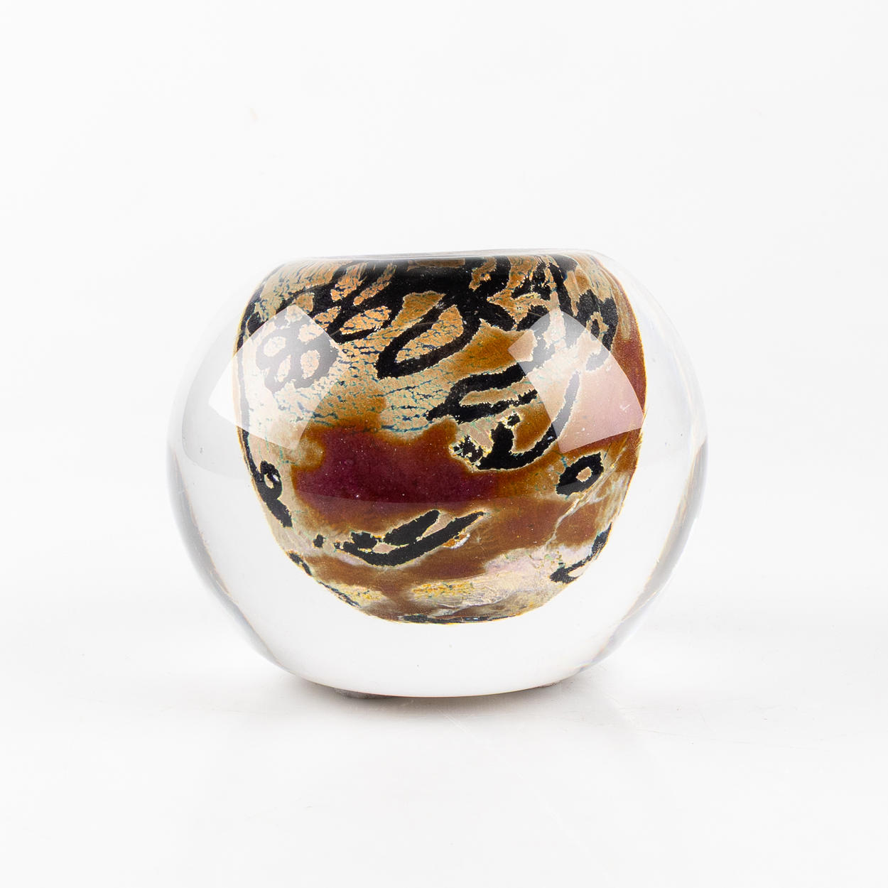 MORGAN PERSSON. Vase, grail technique, glass, signed.