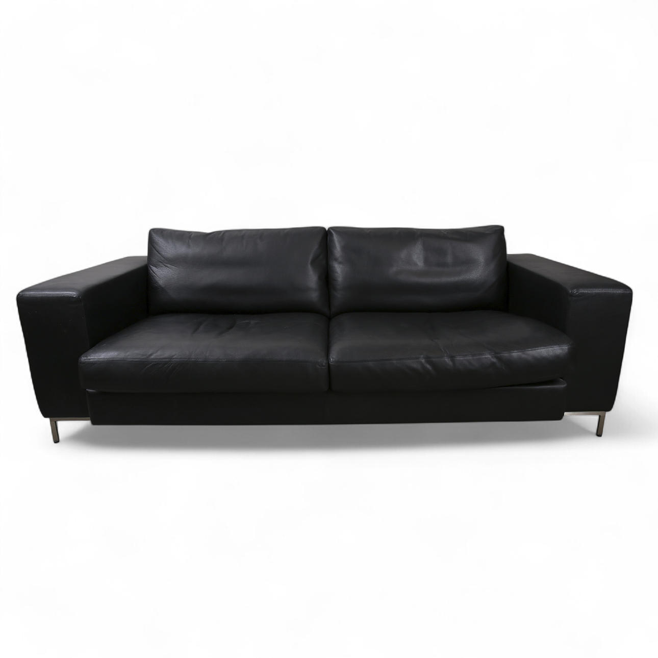 SOFA, 3-seater, “Fredrik”, black leather, DUX., 2000- tal.