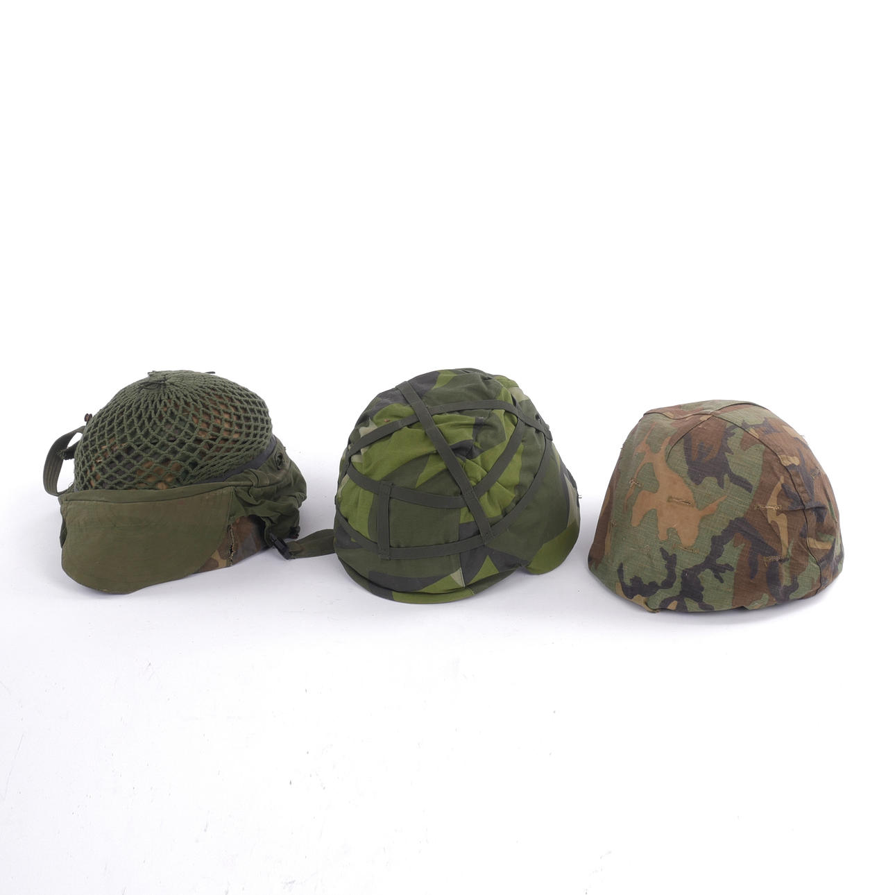 THREE COMBAT HELMETS, Sweden and USA.