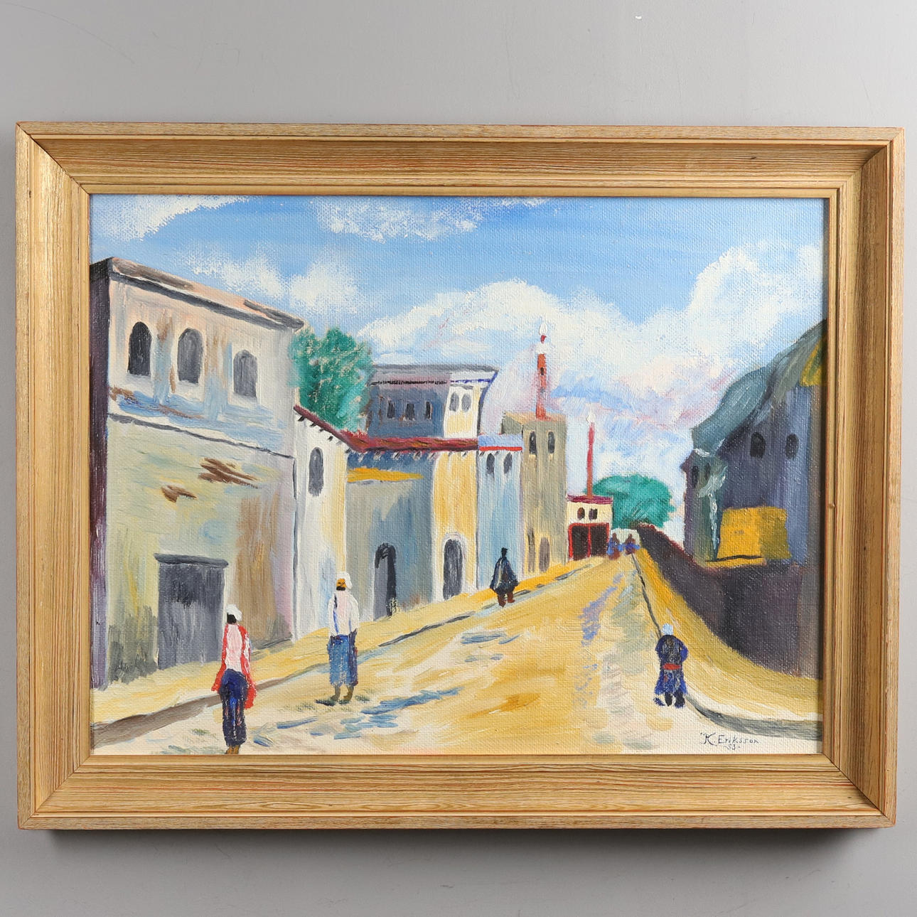 OIDENTIFIERAD KONSTNÄR. BACKGAMMON. Oil on panel, “Damascus”, signed and dated.