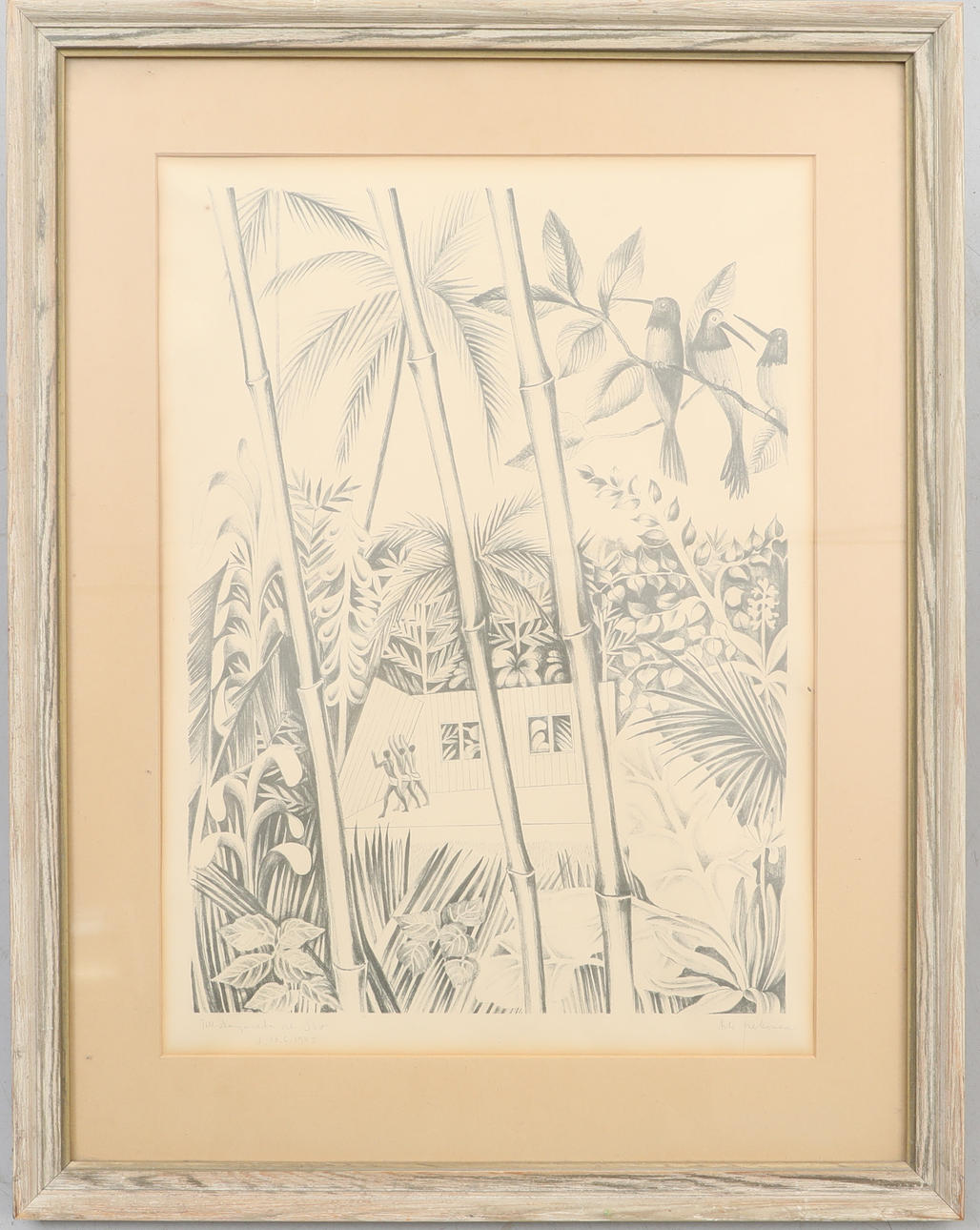 AILI PEKONEN. Trækulstegning, signeret.