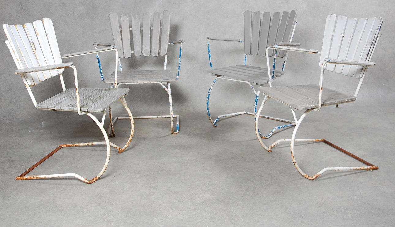 TRÄDGÅRDSSTOLAR, 4 st Grythyttan stil, med gung.