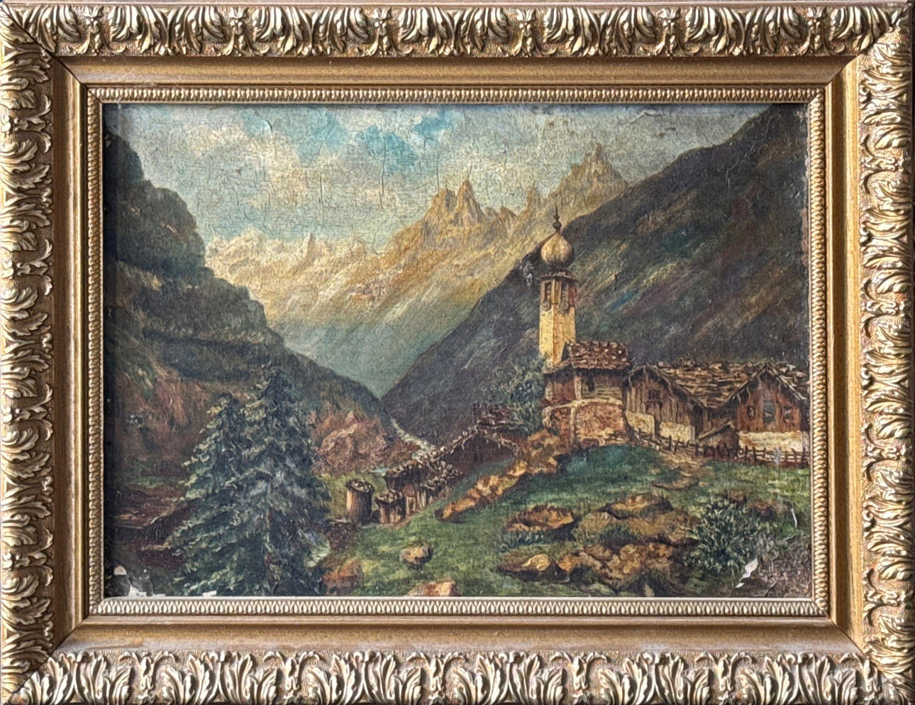 GILT FRAMED OIL ON CANVAS.