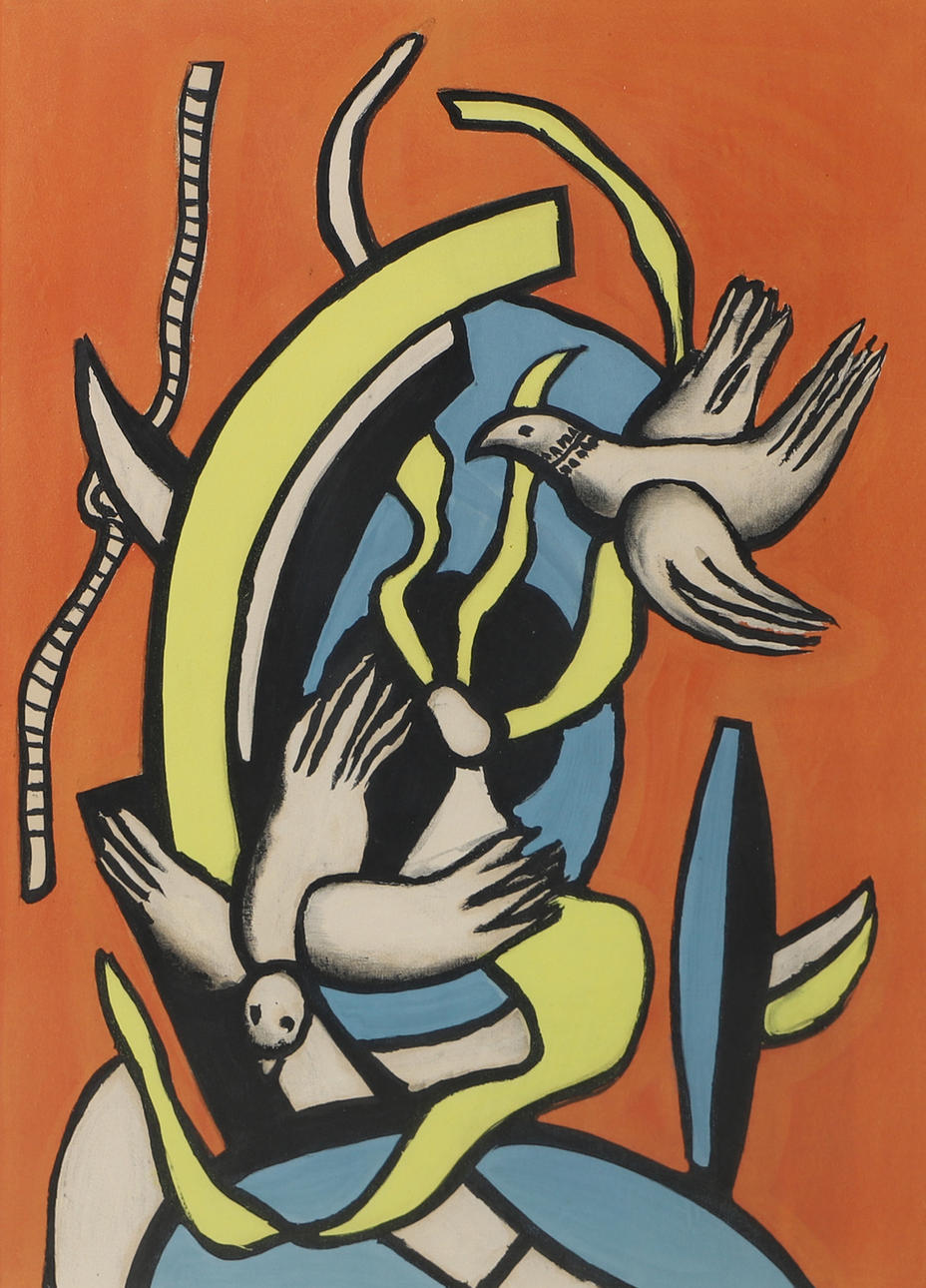 AFTER FERNAND  LÉGER. “Les Oiseaux”, lithograph in colours, unsigned.