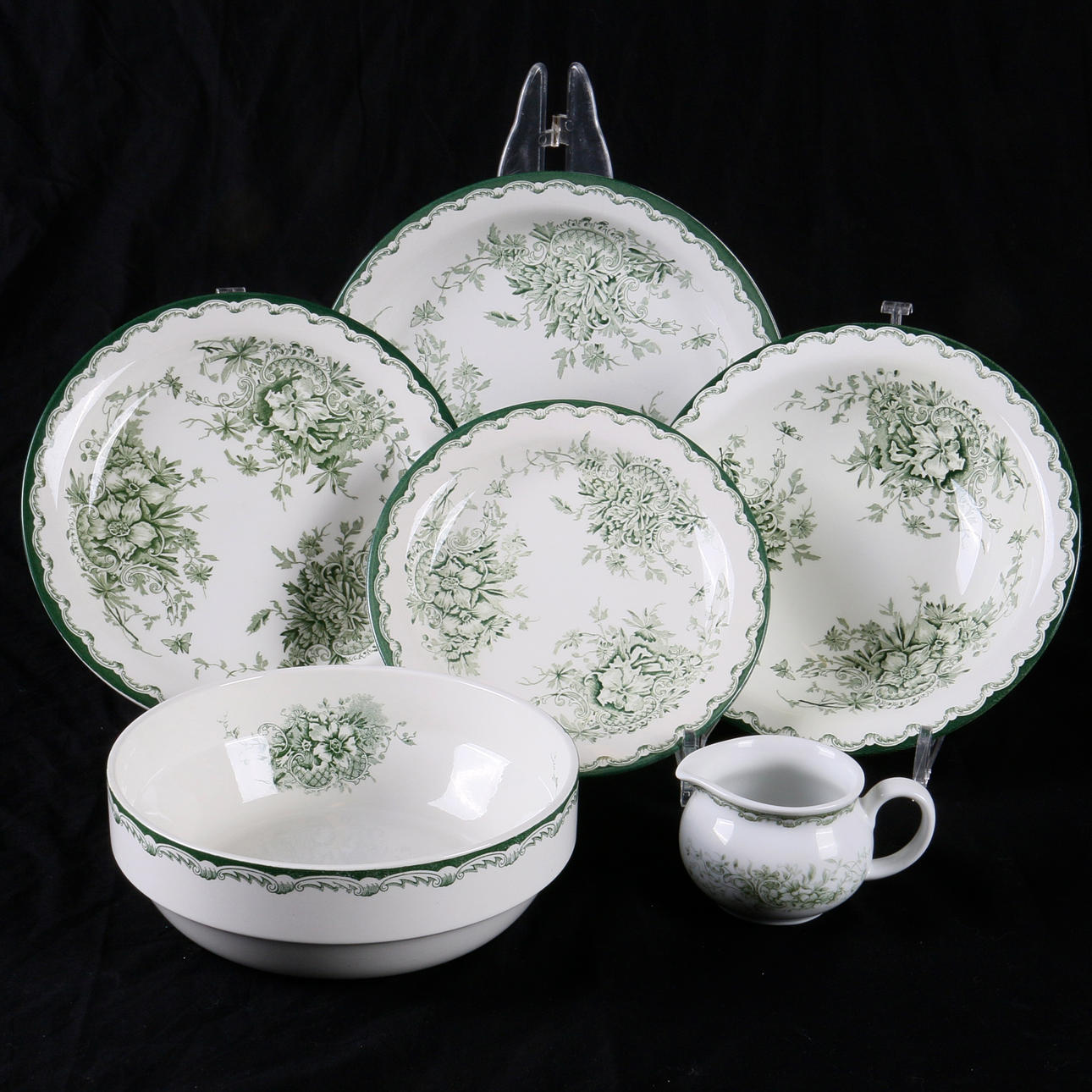 MATSERVIS, 68 delar, porslin, "Gröna Anna", Rörstrand, 1900-tal.