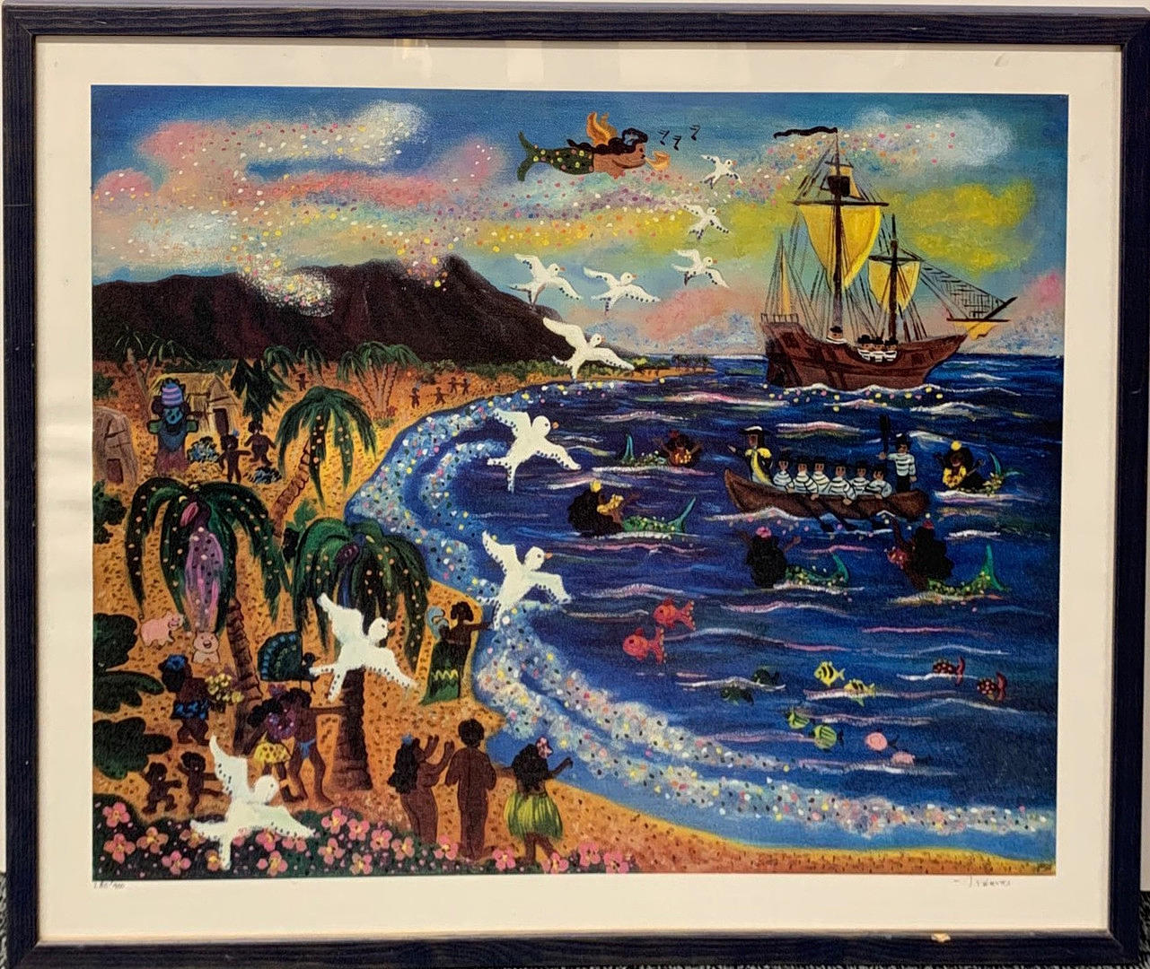 ANN REEVES. CAPTAIN COOK" LITHOGRAPH.