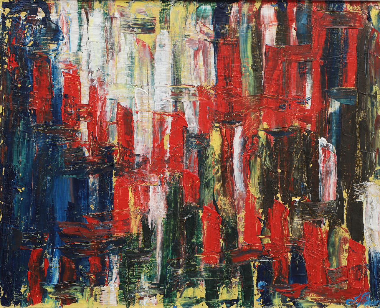 OIDENTIFIERAD KONSTNÄR. Oil on canvas, composition, signed.