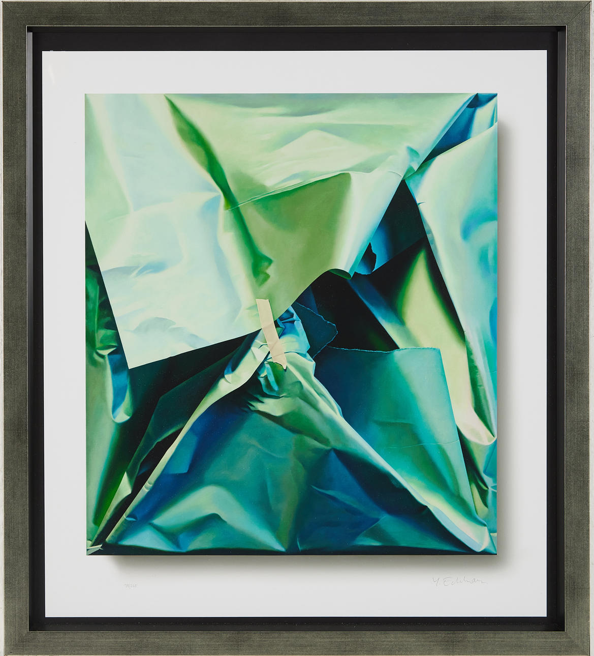 YRJÖ EDELMANN. Composition with package, lithograph in colours, signed Y. Edelmann, numbered 39/225.