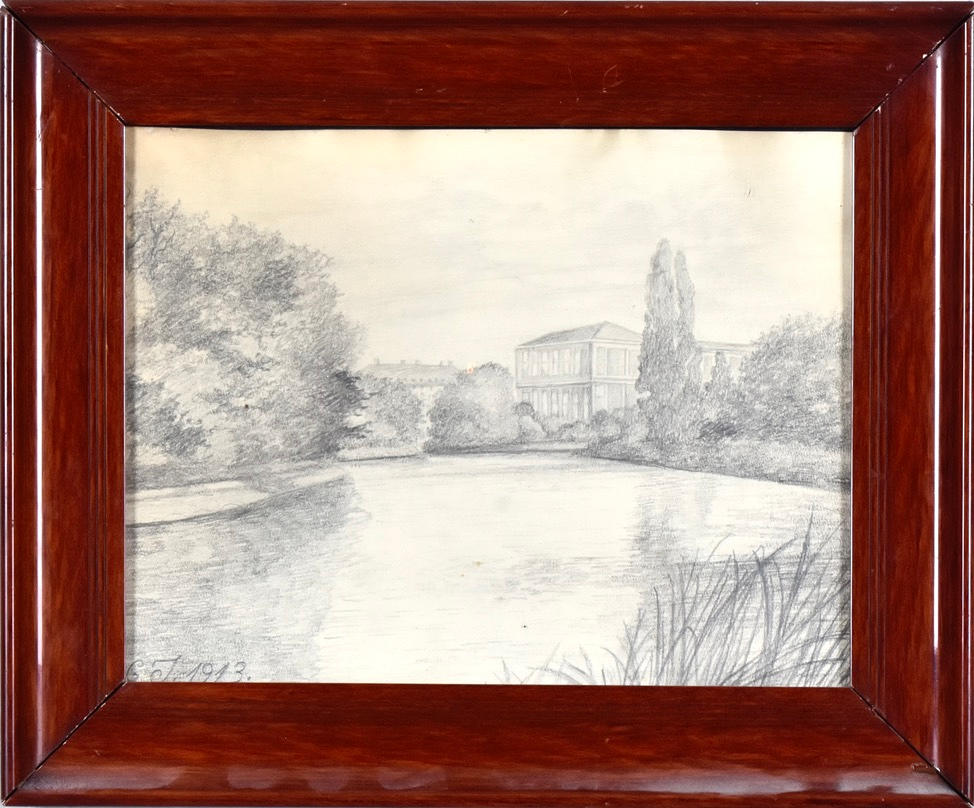 OIDENTIFIERAD KONSTNÄR. Lyijykynäpiirustus.