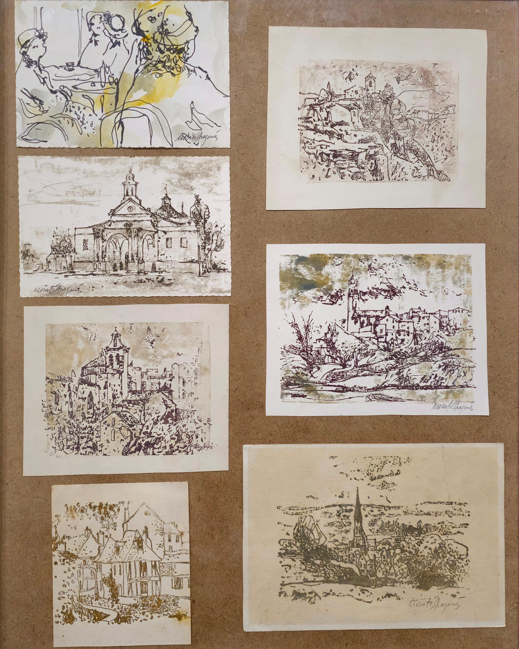 JOSEP MARIA MORATÓ ARAGONÉS. 7 HAND-SIGNED POSTCARDS.