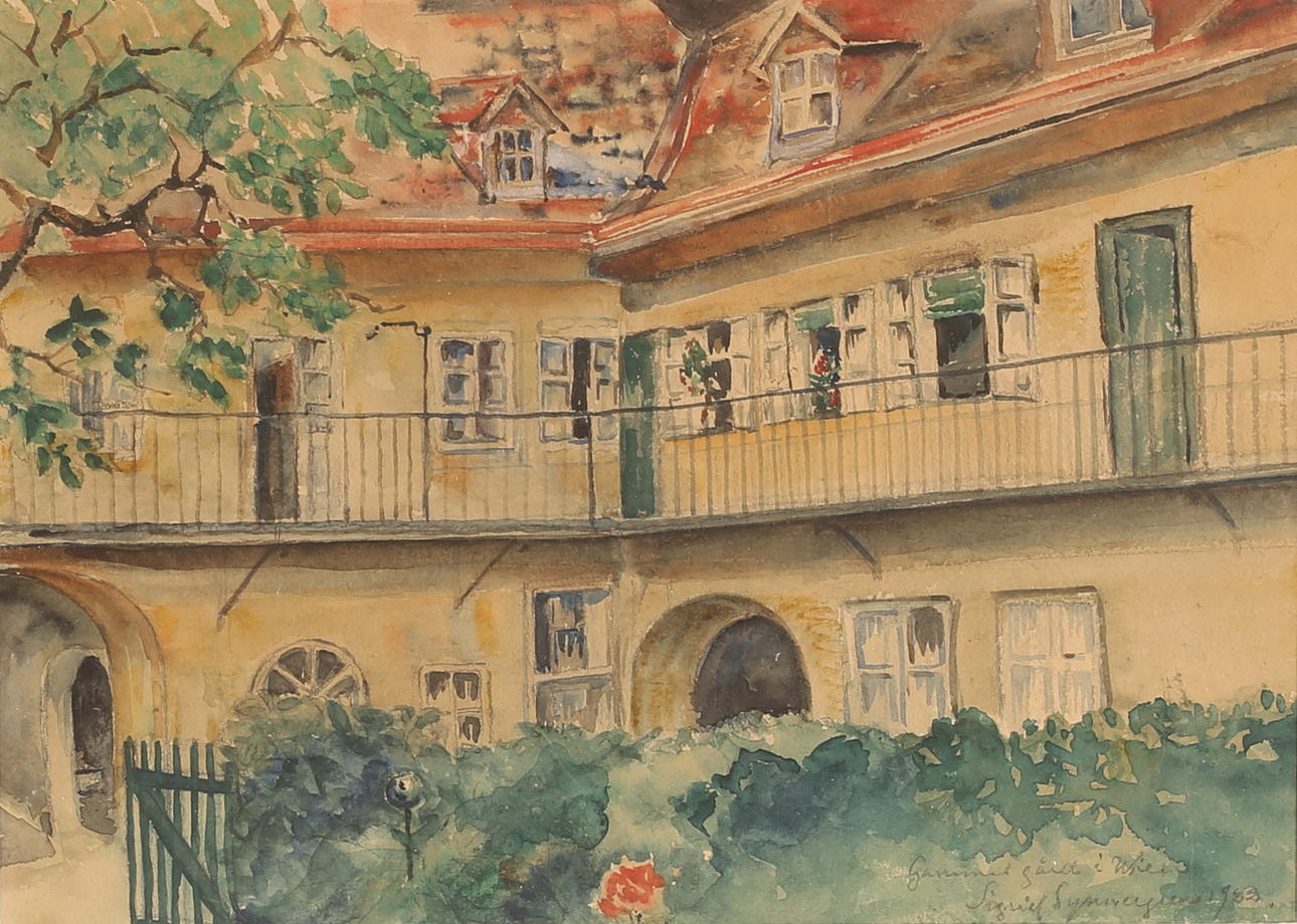 SIGRID SYNNERGREN. Watercolor, signed.