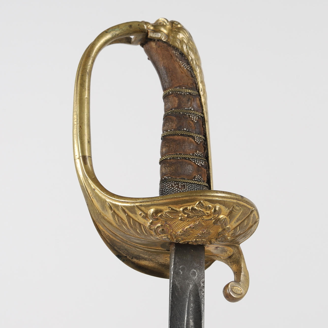 A Swedish sable, three crowns, mount with lion's head, 19th century ...