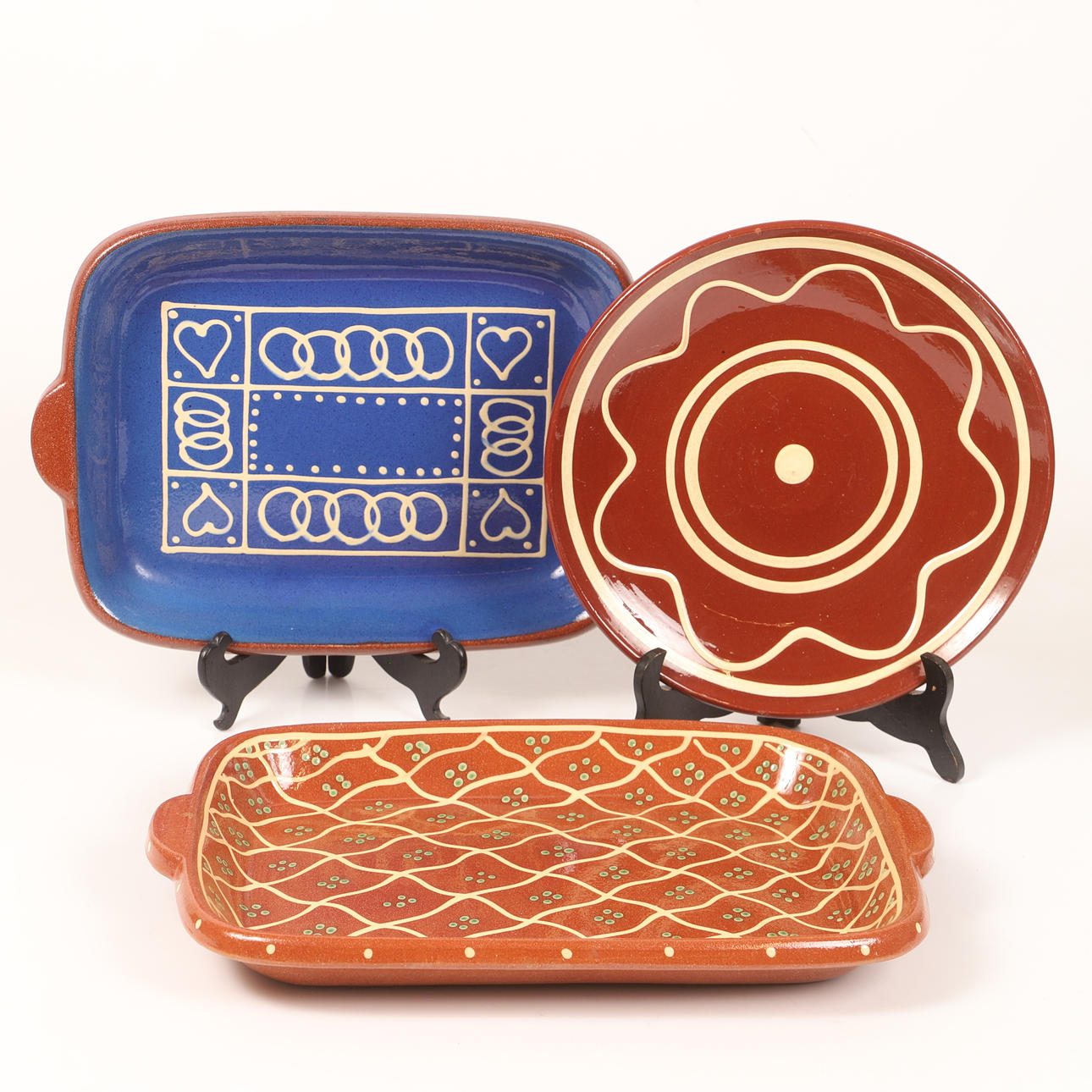 Three ceramic dishes, Andersson & Johansson, Höganäs, 20th century.