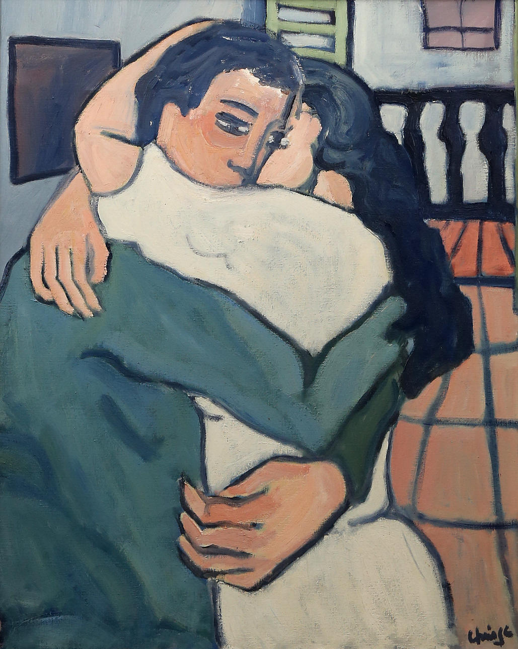 CHÚS GIMÉNEZ-CORAL. Pareja abrazada.