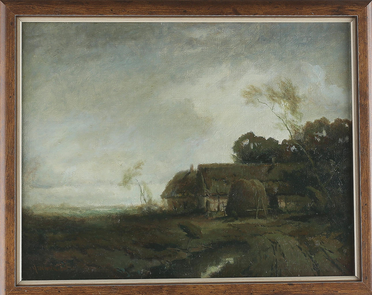 HENNING ÖFVERBECK. Landskap, ett par, olja på duk, signerad.