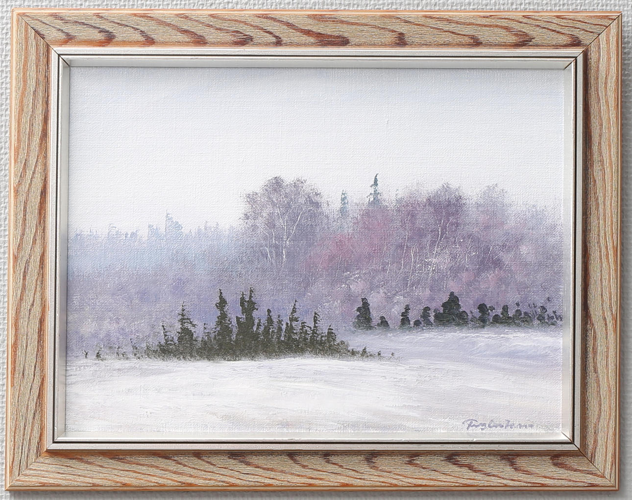 WALTER FRYLESTAM. "Vårvinter". Olja på pannå, signerad.