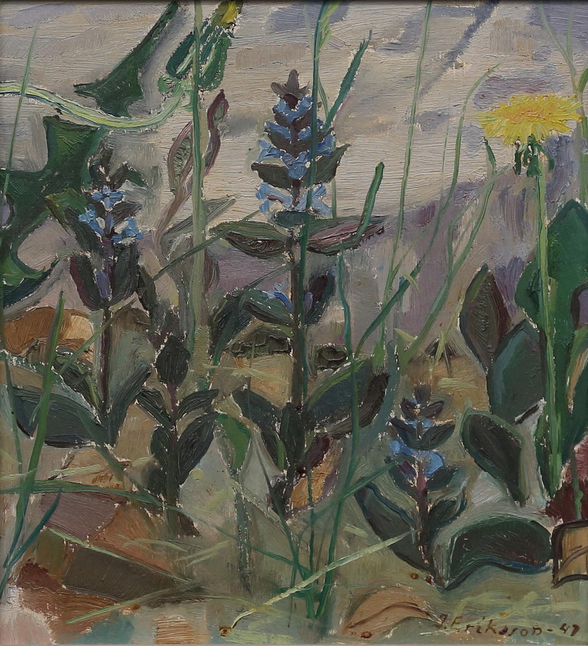 INGA ERIKSSON LOARP. oil on panel, signed dated.