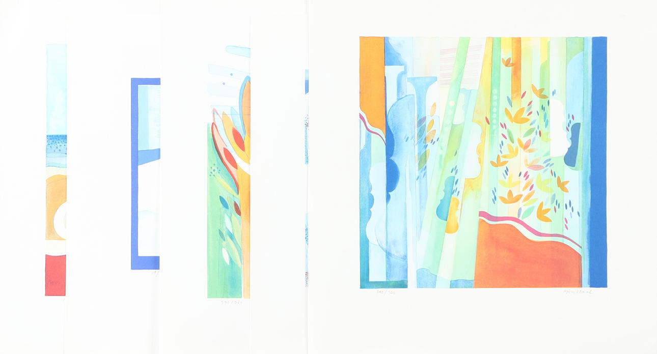 KJELL LÖNNÅ. 5 Farblithografien, signiert.