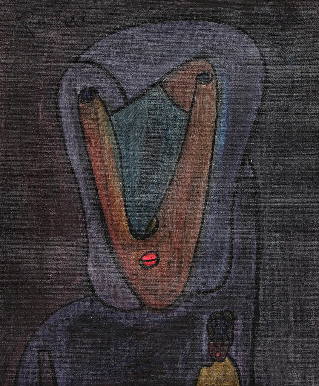 KJELL HOBJER. Oil on canvas, “Herr Måteman”, signed, dated 2005.
