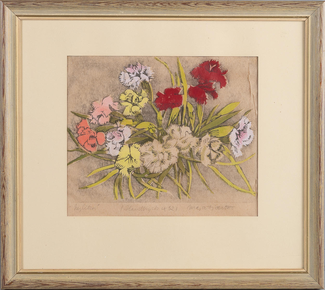 MAJA FJAESTAD. “Carnations”, colored hand print.
