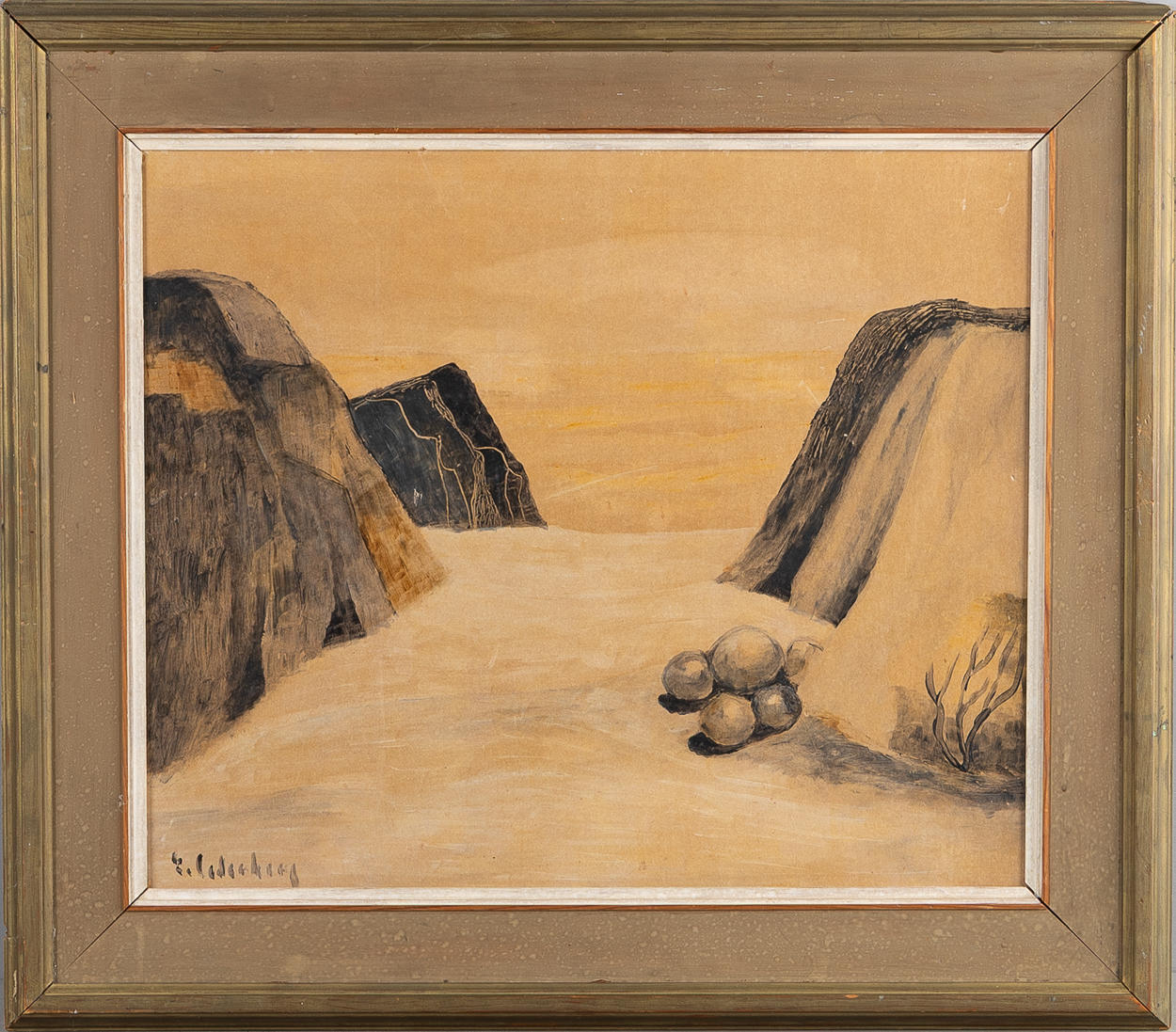 ERIC CEDERBERG. Beach motif, oil on panel.