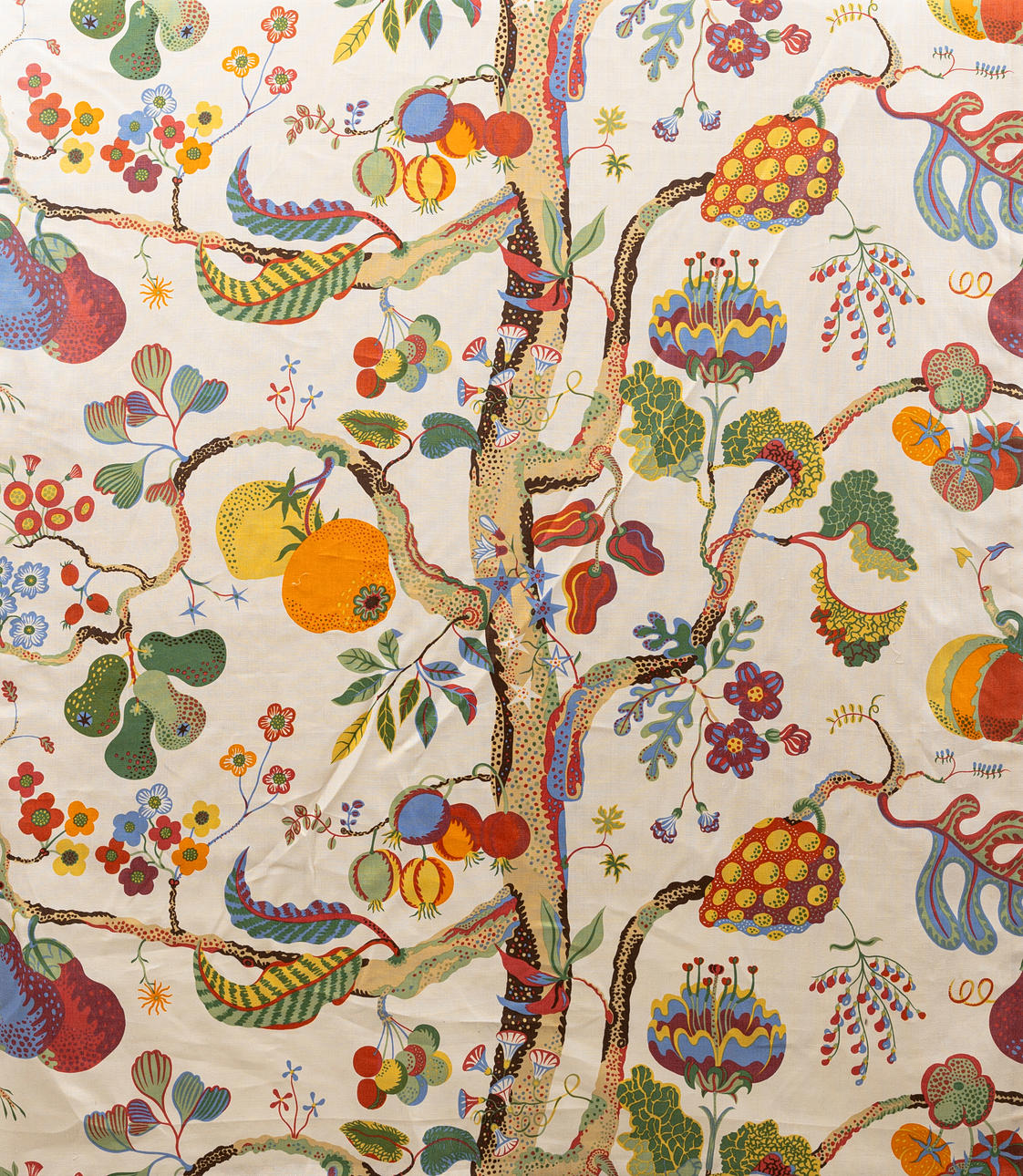 JOSEF FRANK. Textil, "Vegetable Tree", Firma Svenskt Tenn, ca 240 x 120