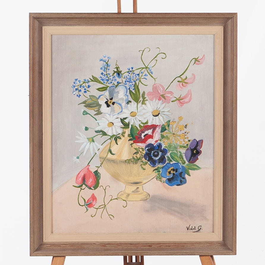 OIDENTIFIERAD KONSTNÄR. Oil on panel, still life.