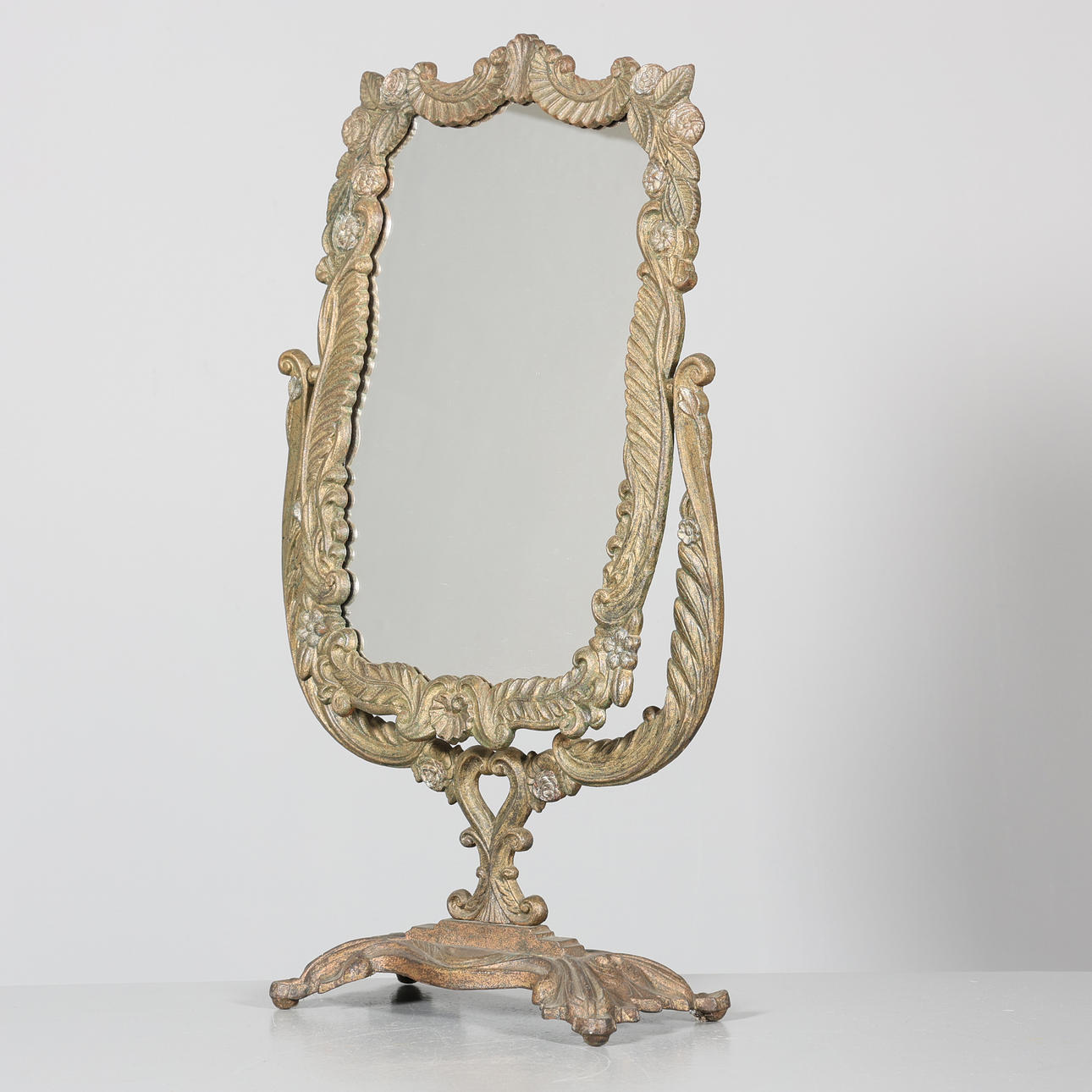 TABLE MIRROR brass 20th century.