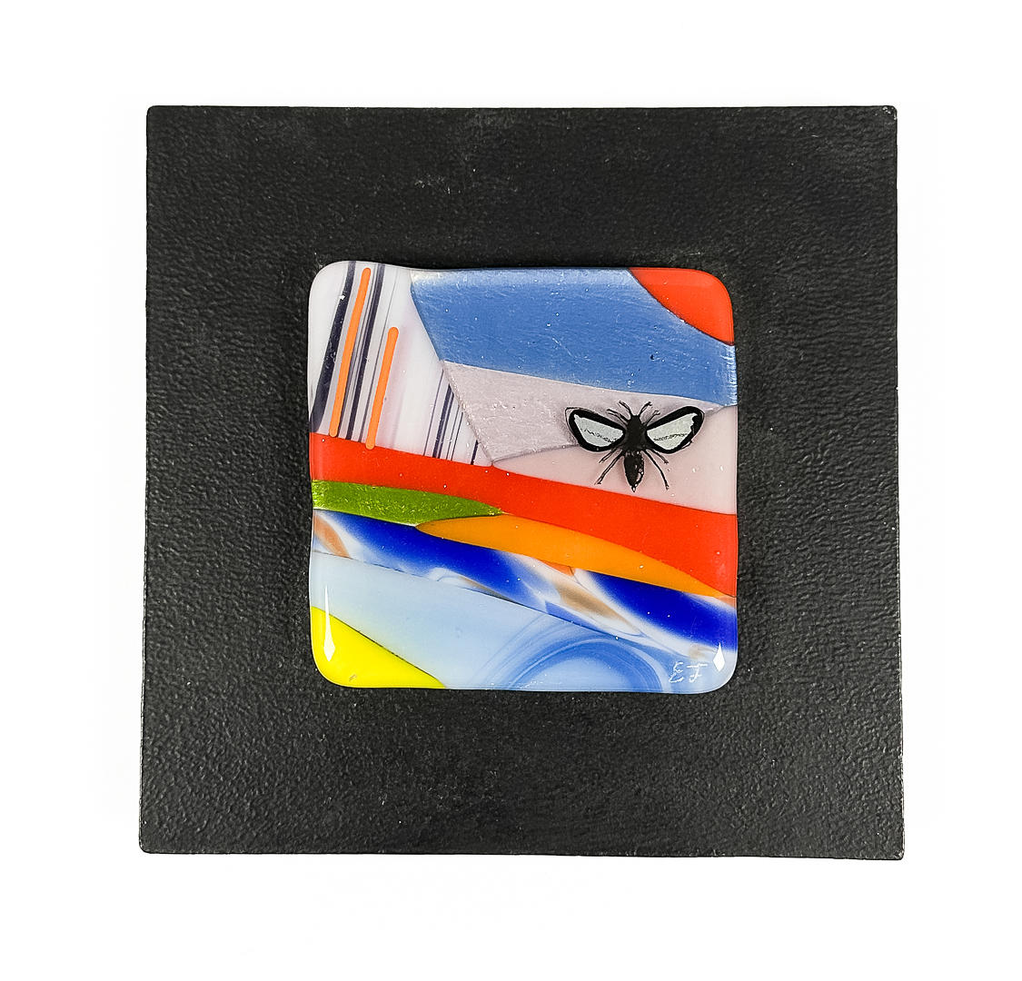 EVA FRISKMAN. “On the run”, enamel, monogram signed.