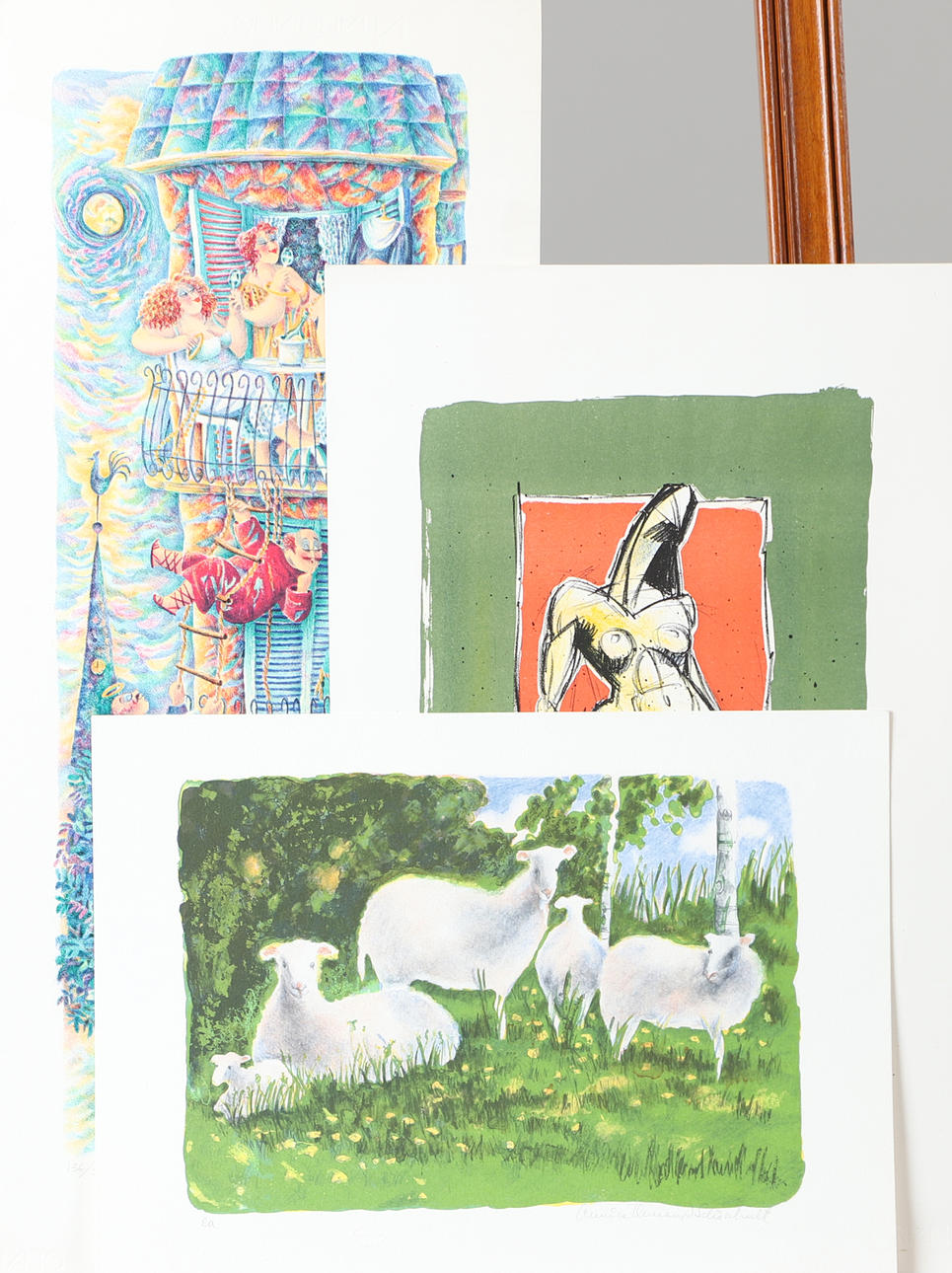 COLOUR LITHOGRAPHS, 3 pieces, including May K Léon.