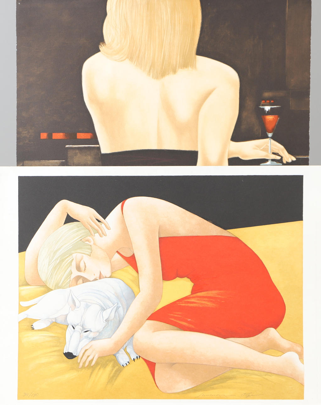 OLGA SEMENOVA. 2 color lithographs, signed.