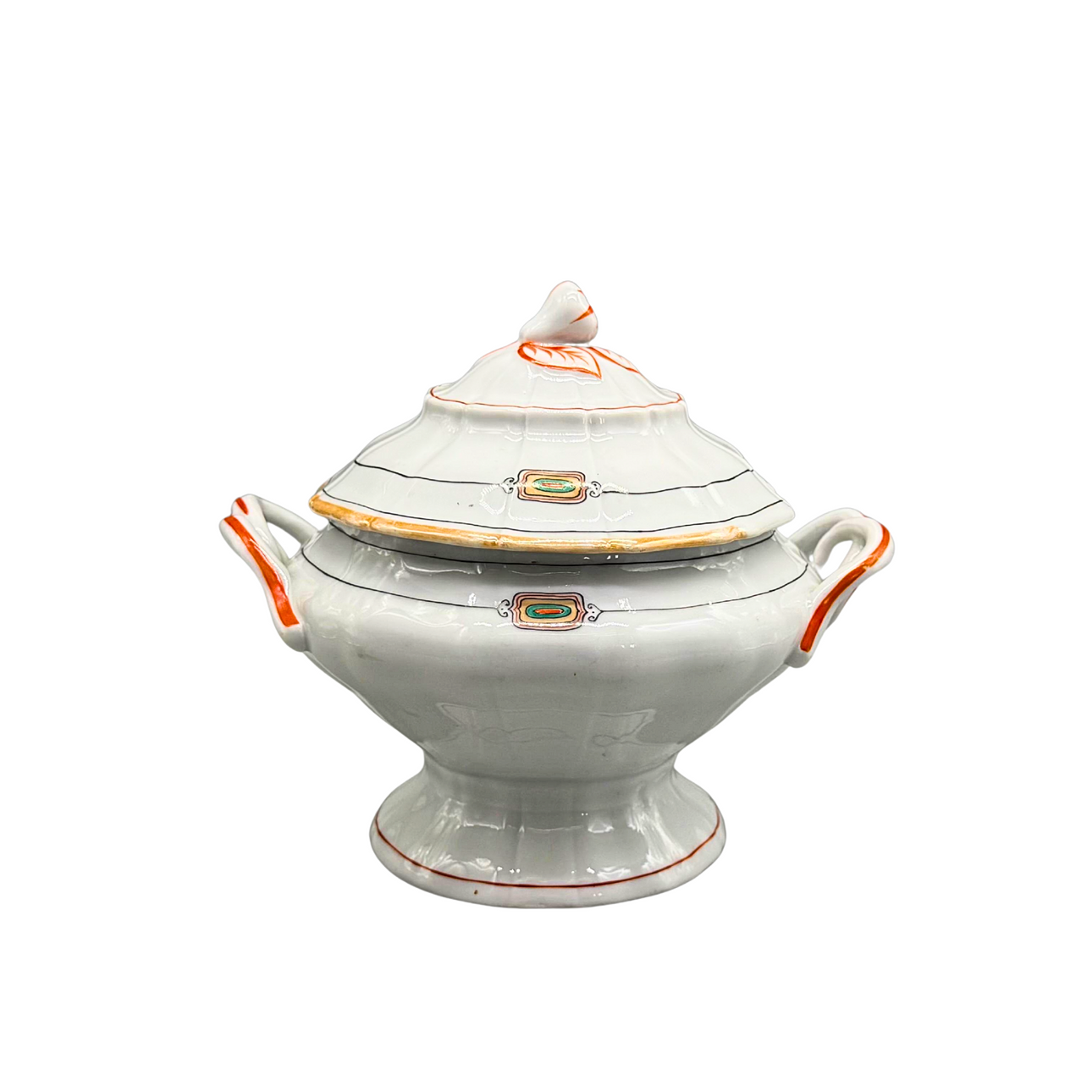 PORCELAIN TERRINE, FLORAL DESIGN, NUMBERED.