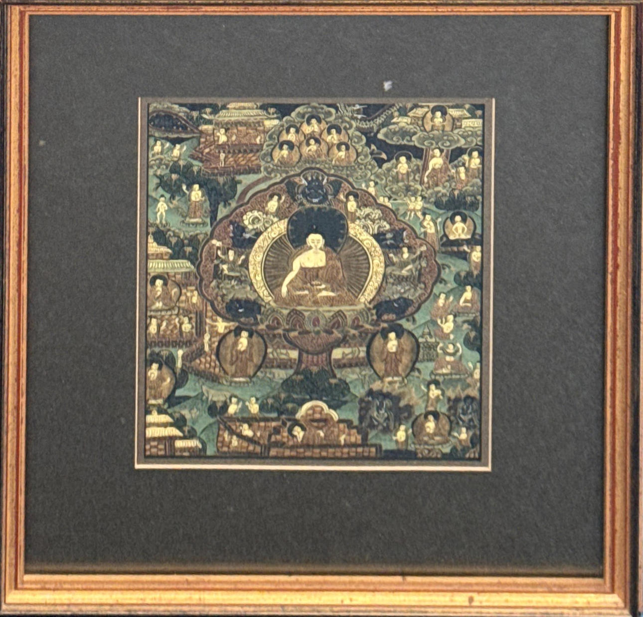 FRAMED TIBETAN THANGKA.