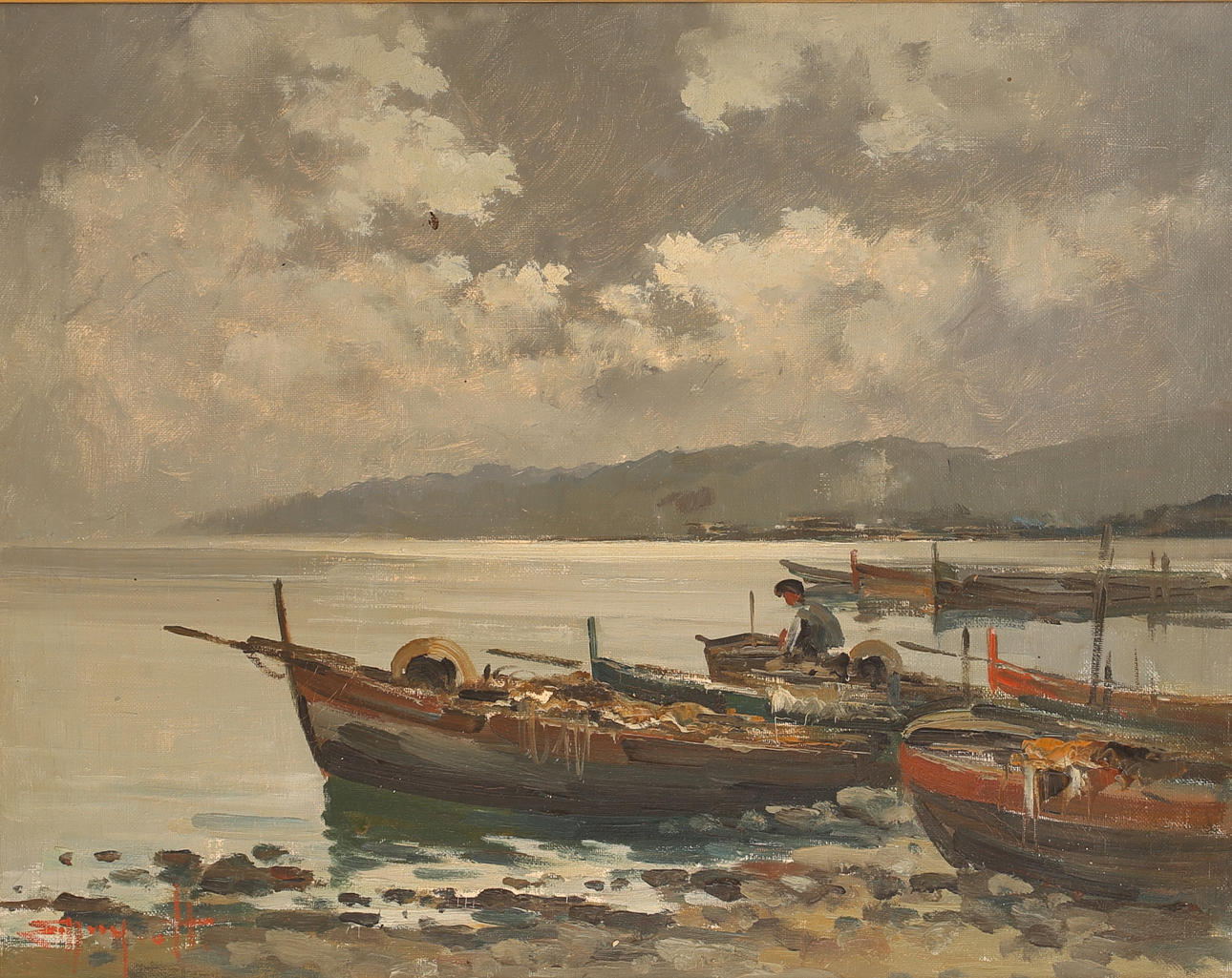 ERCOLE MAGROTTI. attributed, oil on canvas, signed.