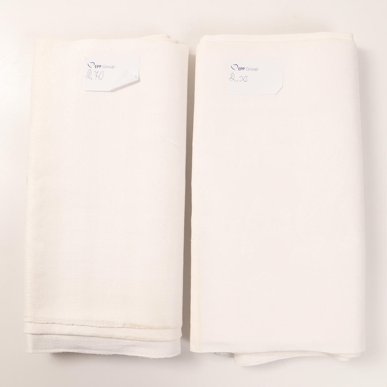 TABLECLOTHS, 2 pieces, linen damask.