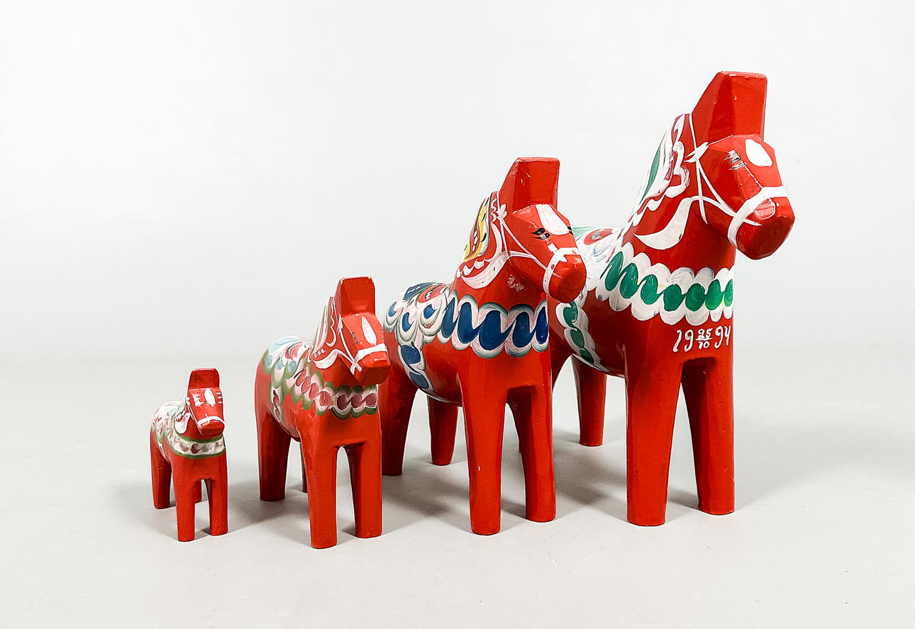 DALA HORSES, 4 pcs, Nils Olsson.