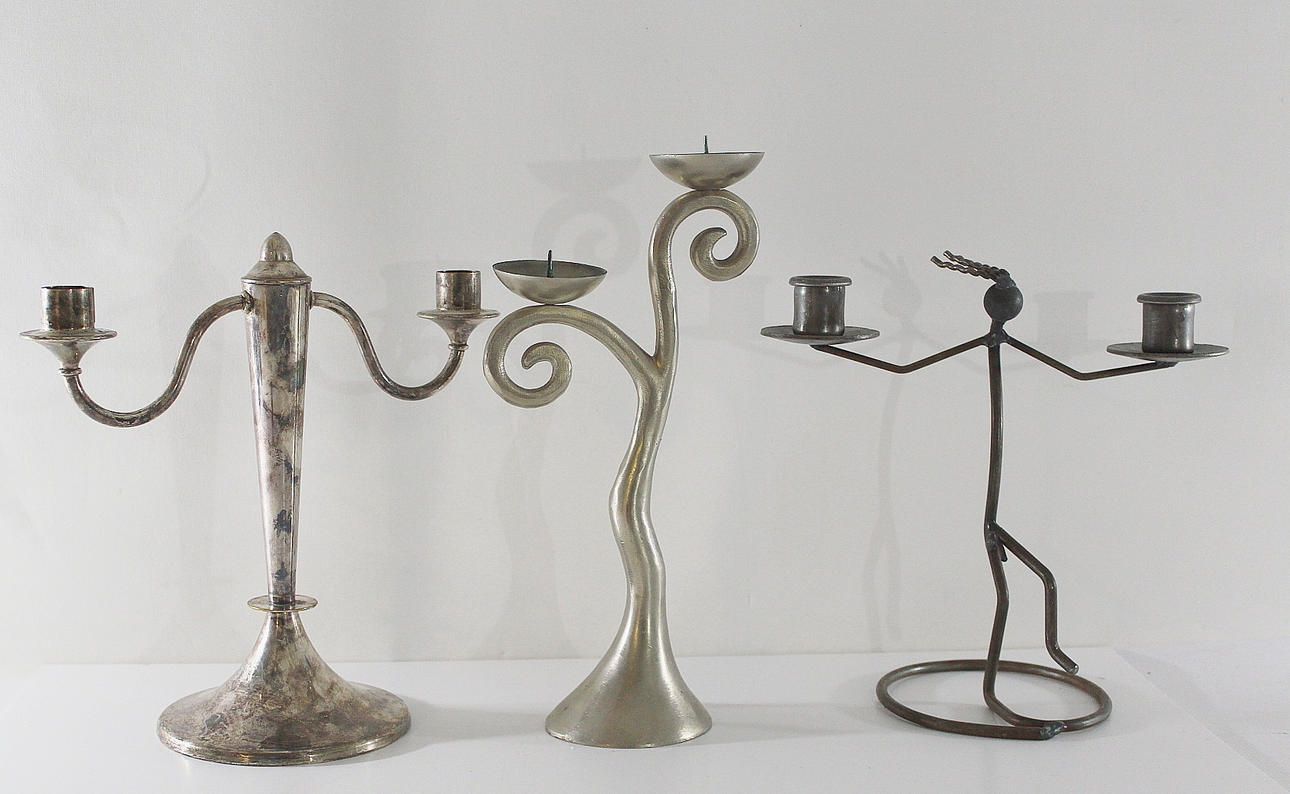 LJUSSTAKAR, 3 st, metall, 1 st, Eskilstuna.