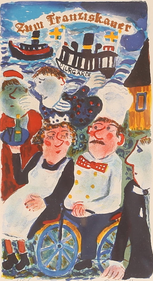 SVEN LIDBERG. Lithograph in colours, signed.