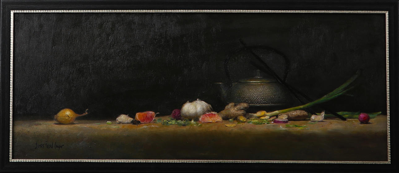 JAMES RUSSELL COWPER. Teapot, olja på duk, signerad.